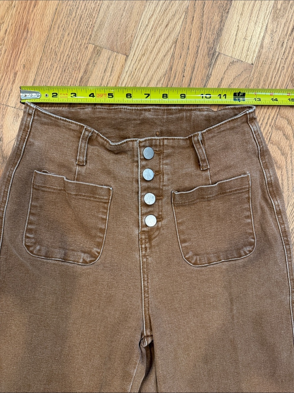 Sidefeel High-Waist Wide Leg Pants in Brown Size: 6 - Picture 3 of 11